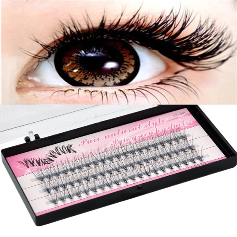 1 box/60 Cluster Mink False Eyelashes 3D Russian Individual Eyelash bunches Natural Eyelash Extension Makeup Lashes wholesale