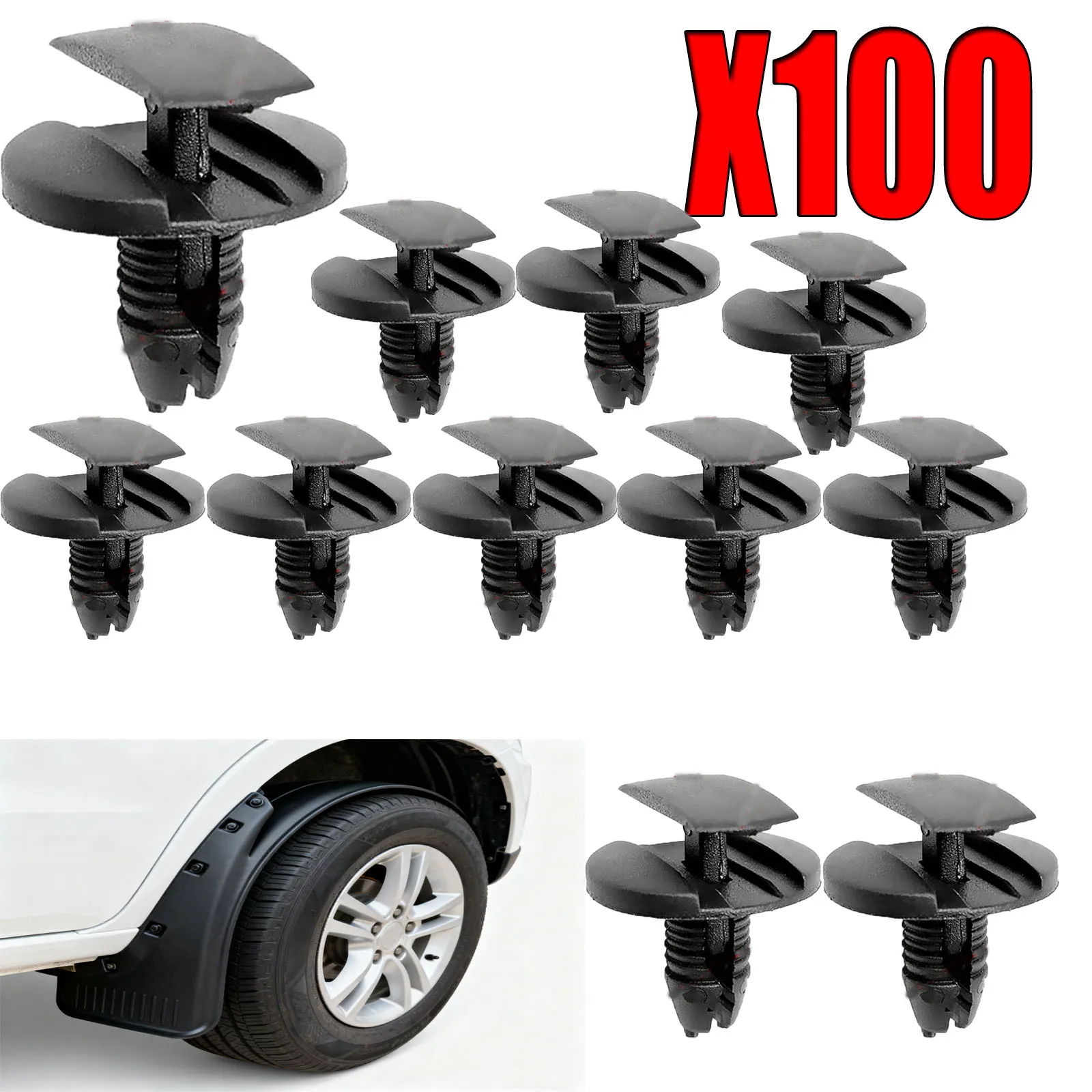 

10-100X Car Bumper Rivet Fender Fixed Clamp Retainer Wheel Arch Mounting Trim Clip Fasteners For PEUGEOT Citroen 206 207 307 308