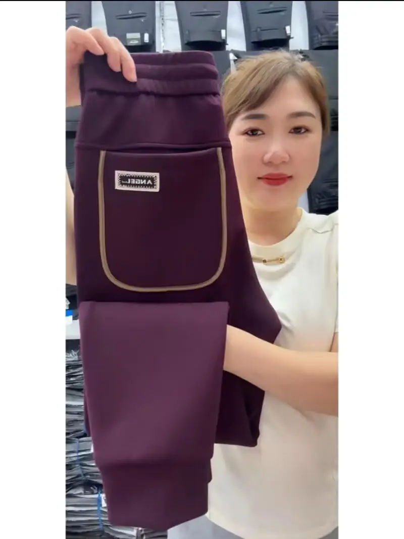 

Men's Spor Casual Pants Thiened Knitted Cotton Long Trousers Harlan Loose ular Cuffed Trendy Autumn Winter Faion