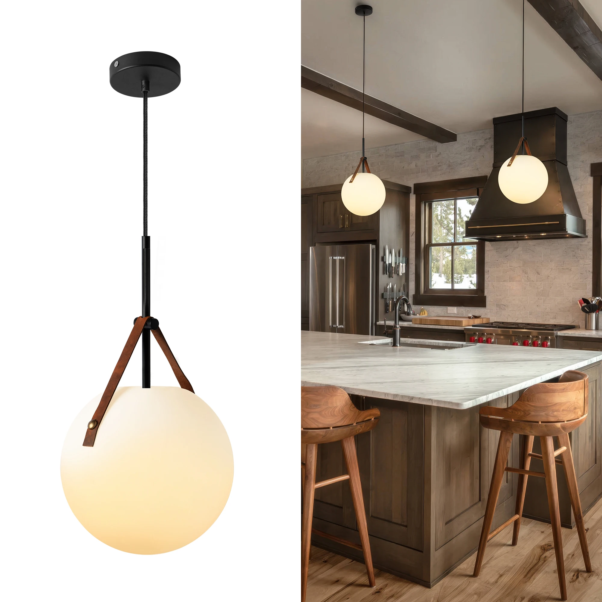 2026 Denmark Designer Led Pendant Light Kitchen Island Hanging Lamp Glass Chandelier For Dining Room Table Glass Ball Pendant La