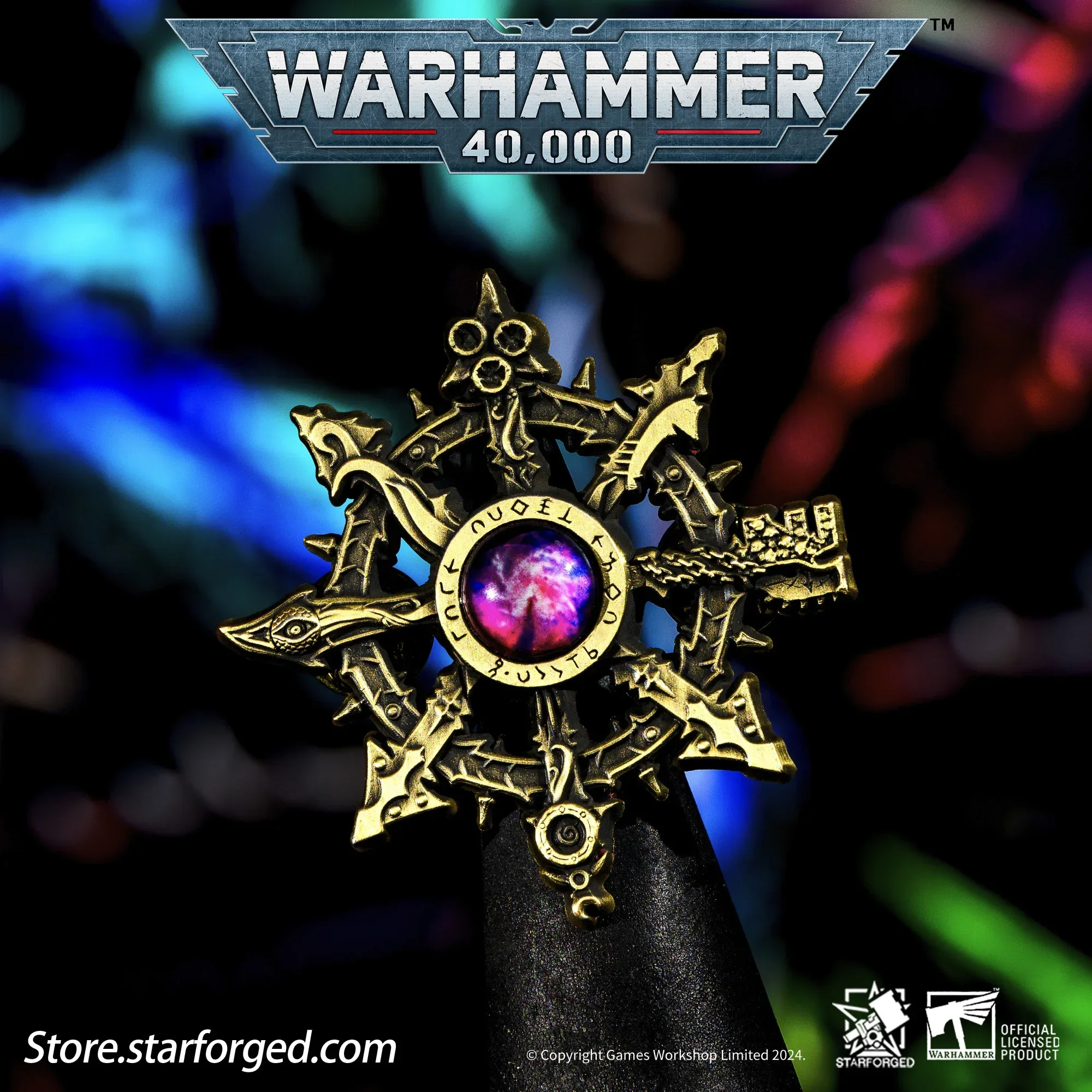 Warhammer 40K Chaos Eye of Terror Pin Badge Warp Rift Lapel Pin Eye of Fear Subspace Rift Brooch Game Derivative Collection Gift