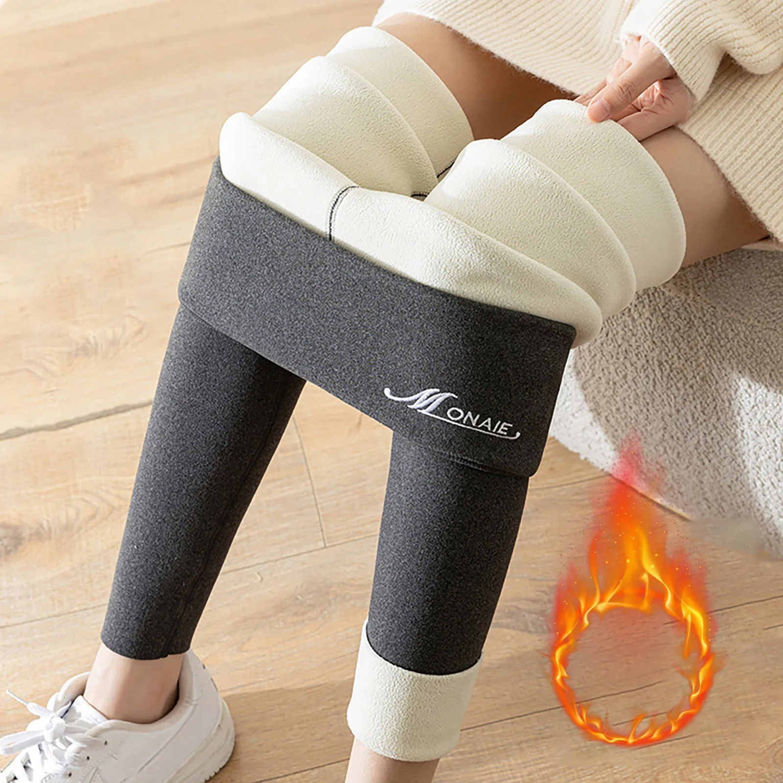 Leggings de caxemira de inverno feminino sólido quente leggings cintura alta magro calças elásticas tamanho grande adicionando veludo e espessamento calças