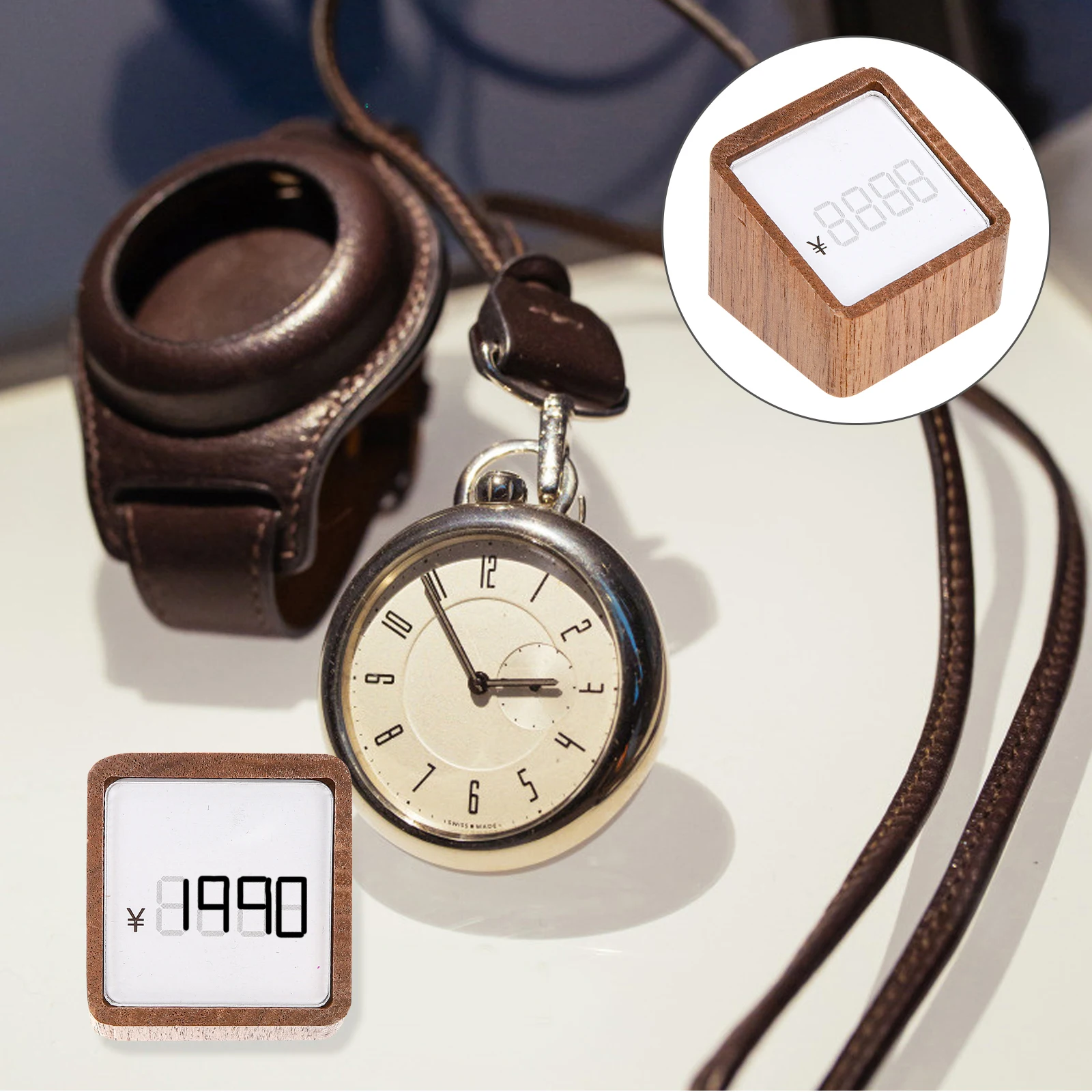 Price Display Board Solid Wood for Retail Tag Holders Signage Merch ise Price Label Holder Sign Display Holder Wide Flat Base