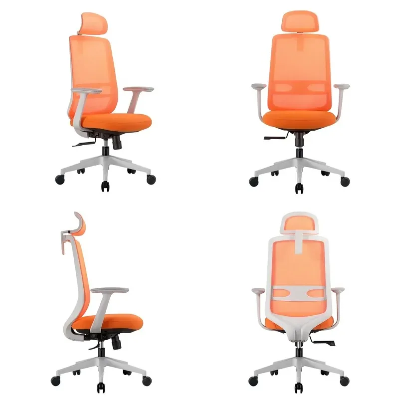 Modern Ergonomic Executive Office Chair Height Adjustable Mesh Computer Armchair with Rotating Waist Support for Home Use