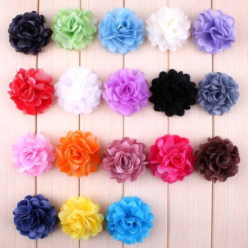 

200pcs/lot 2" 18Colors Newborn Mini Satin Flowers For Artificial Fabric Wedding Dress Decoration
