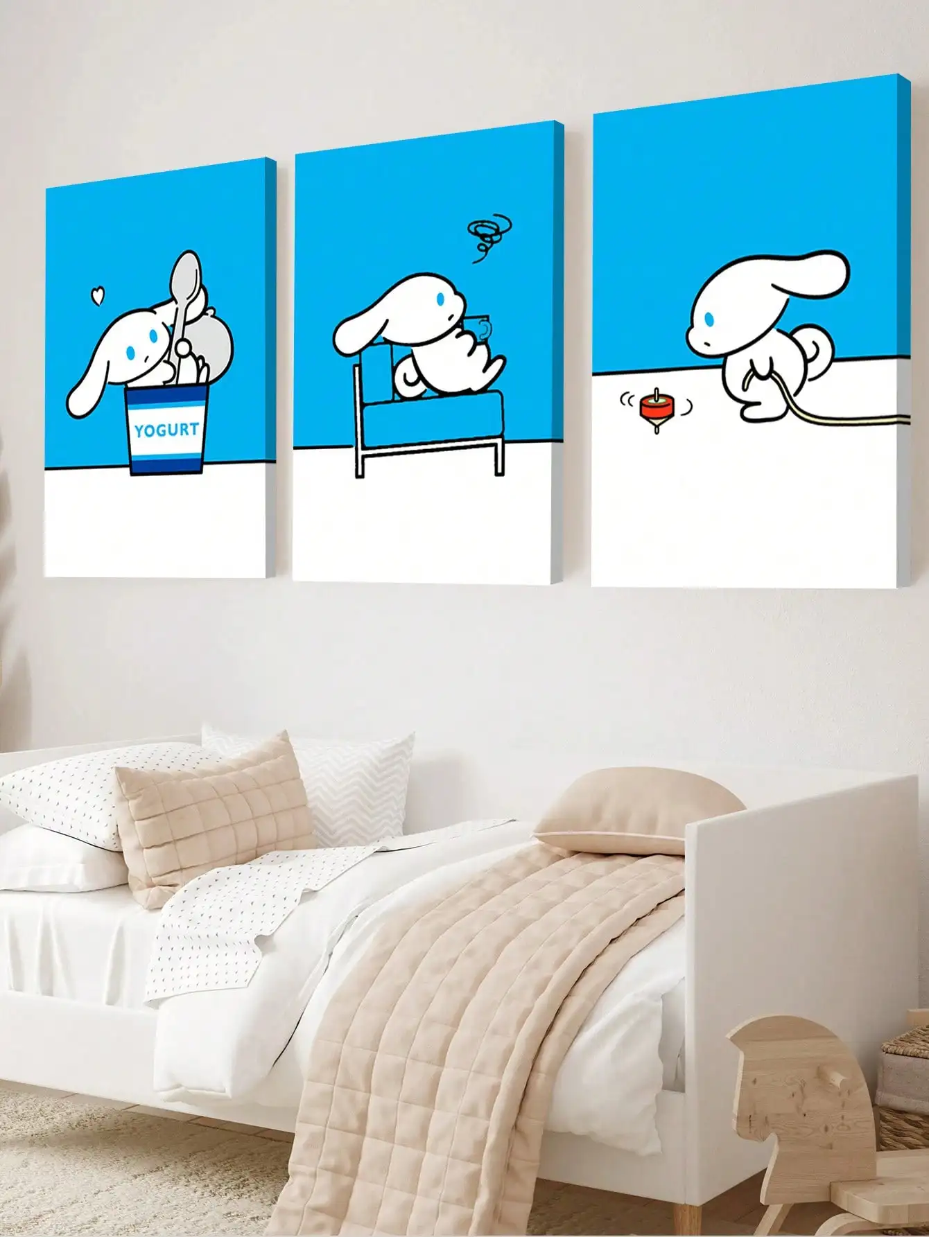 Современный Sanrio Cinnamoroll аниме милый мультяшный постер холст живопись художественная бумага кофейня бар комната Настенный декор девушки безрамный