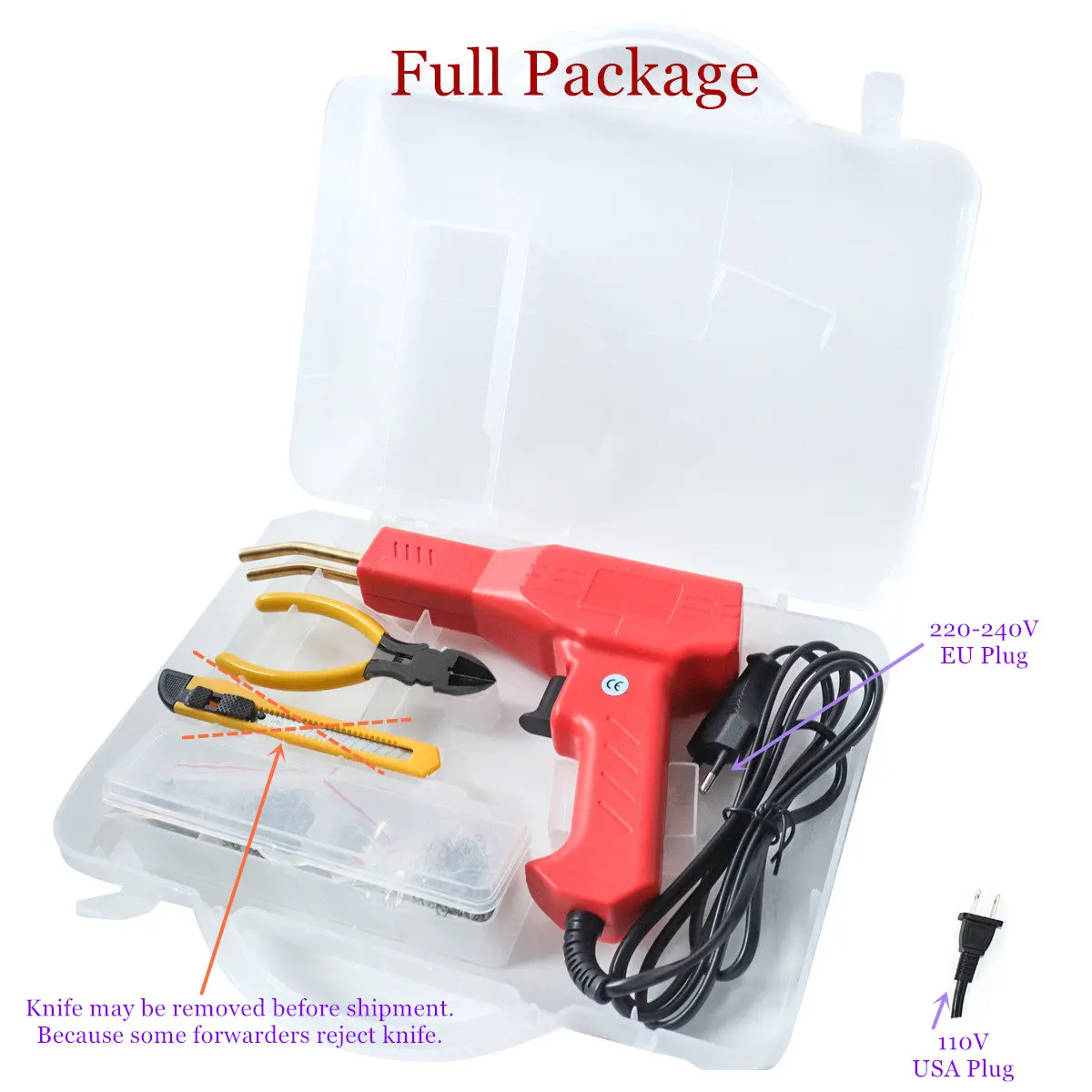 Imagem -03 - Quente Grampeador Ferramentas Carro Pára-choques Kit de Reparo Garagem do ce Real Pvc Plástico Pistola de Solda Máquina de Solda de Plástico Profissional