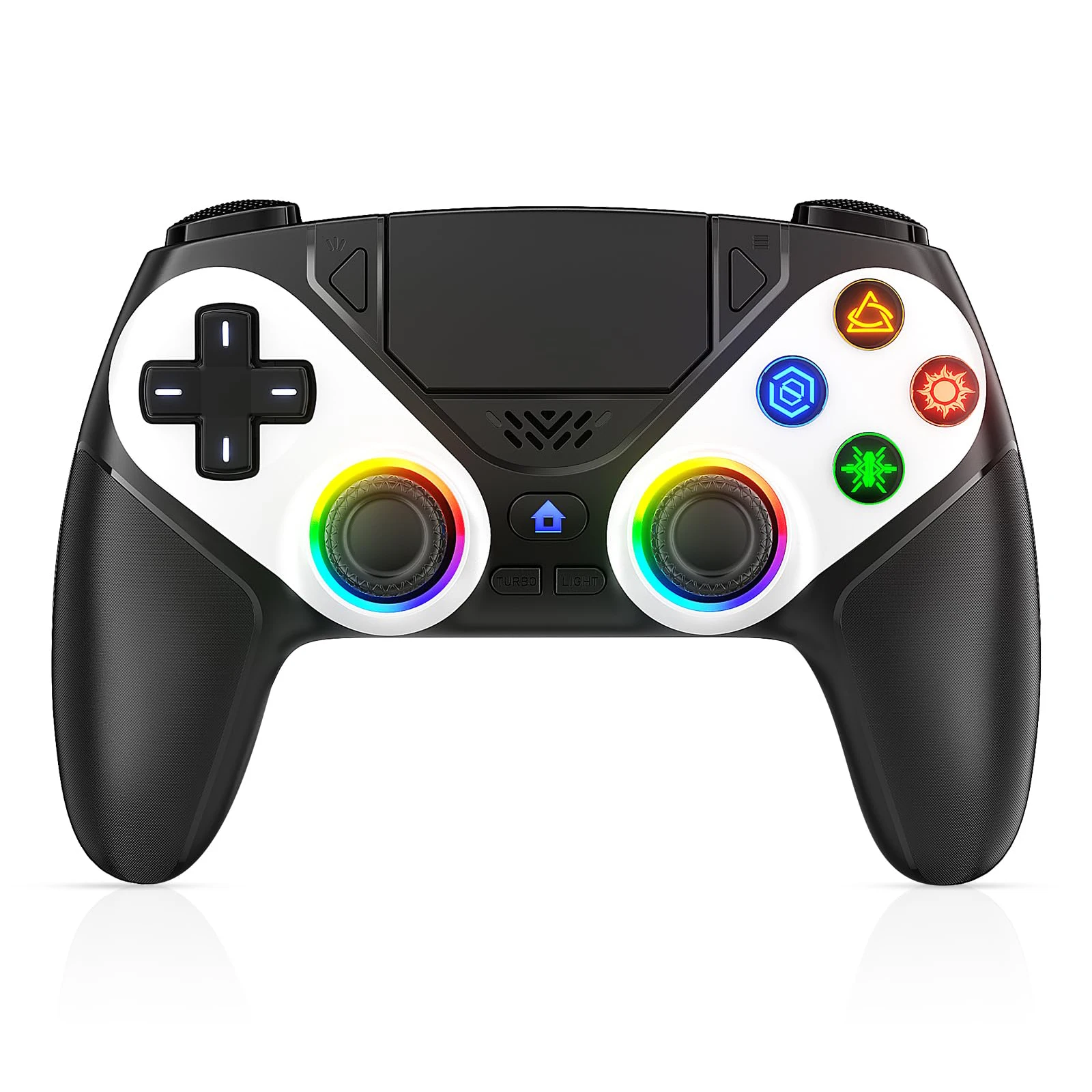 GAMROMBO RGB Lights Draadloze controller voor PS5/Playstion 5 Pro/Slim/PC Console Gamepad W/Hall Effect Trigger Turbo Trillingen