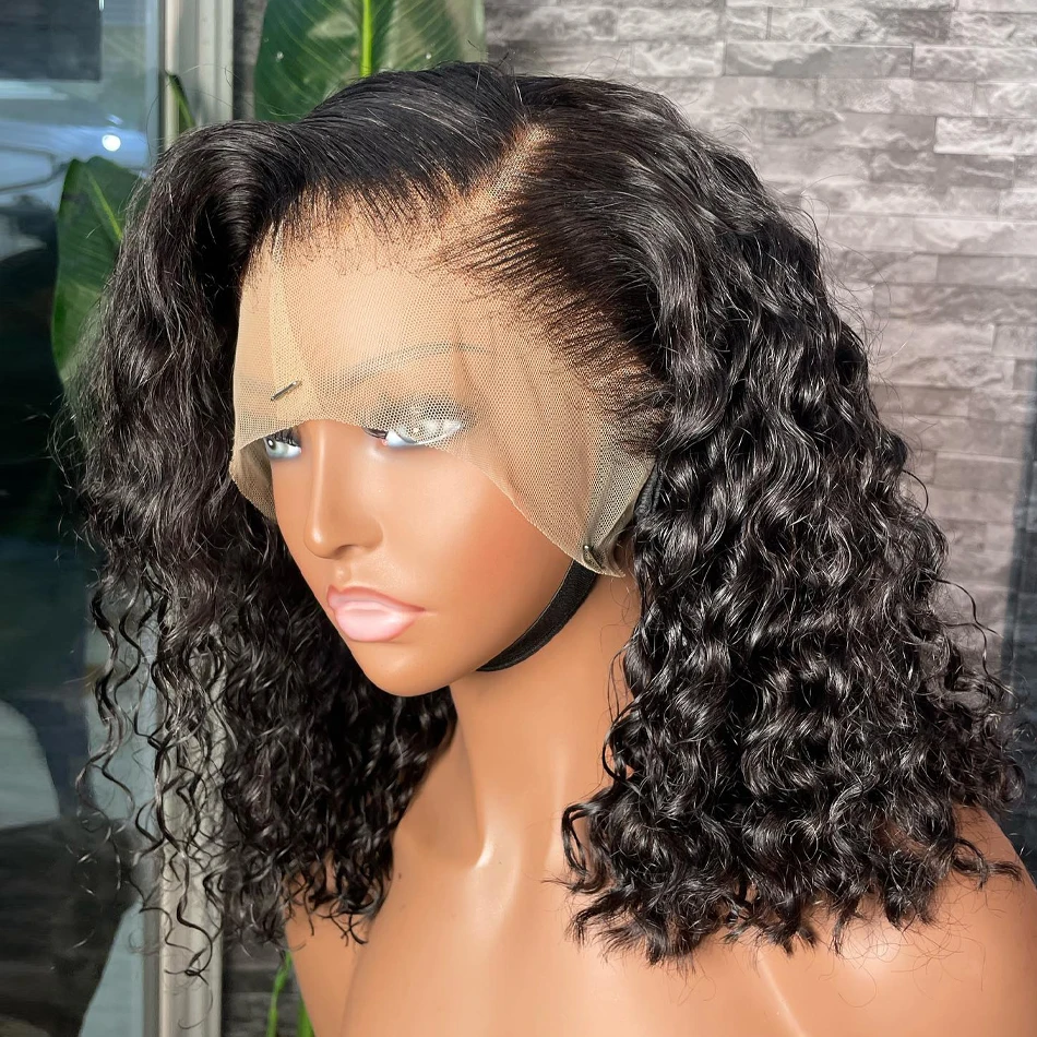 MELODIE 13x6 Short BOB Curly Lace Frontal Wigs 13x4 Lace Front Human Hair Wigs 5x5 Deep Wave Glueless Wig Ready to Go