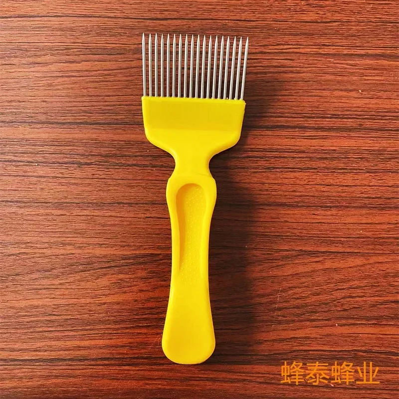 A 5PCS Yellow 18-pin Stainless Steel Plastic Honey Fork Honey Shovel Scraper Needle Cut Cutter Shovel Beekeeping Tool