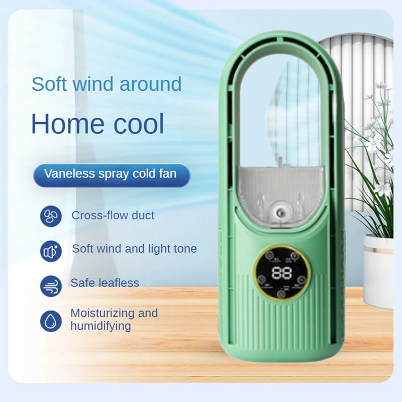 

Portable Electric Air Cooler Leafless Fan 6 Speed Silent Timer Air Conditioner Cooling Fan Humidifier Fan