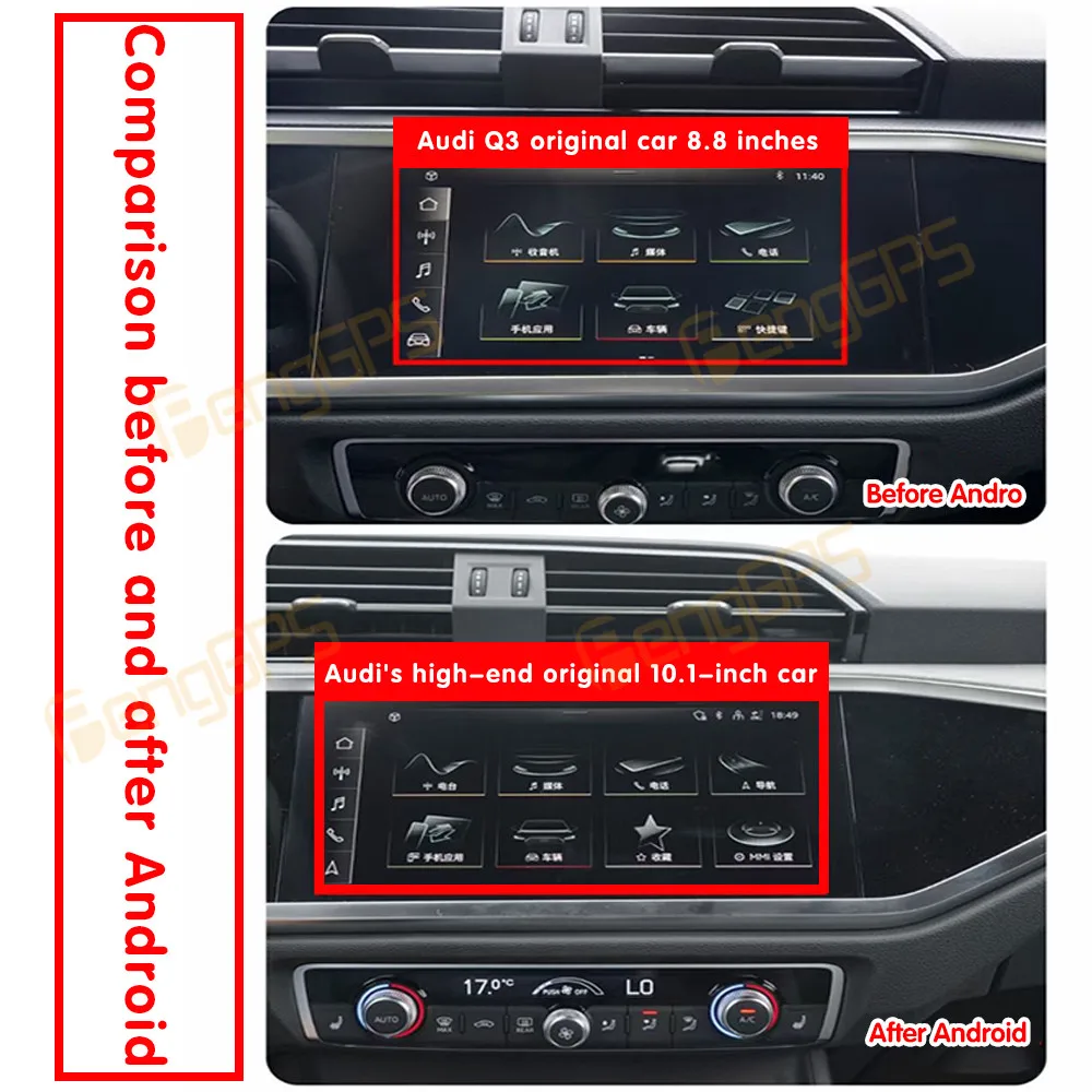 10'' Car Radio Carplay For Audi Q3 2019-2021 Upgrade 2023 High-end Multimedia Player Stereo Head Unit GPS Navigation wifi 4g DSP