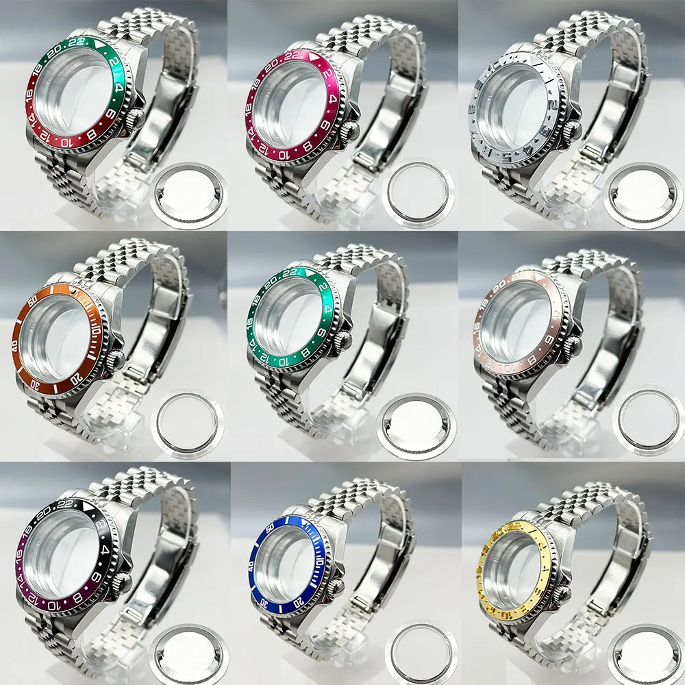 طقم ساعة وإسورة من الكريستال الياقوتي ، سايكو 35 ، NH36 ، إيتا ، Miyota ، الحركة من من من من من ، 40 ، 20