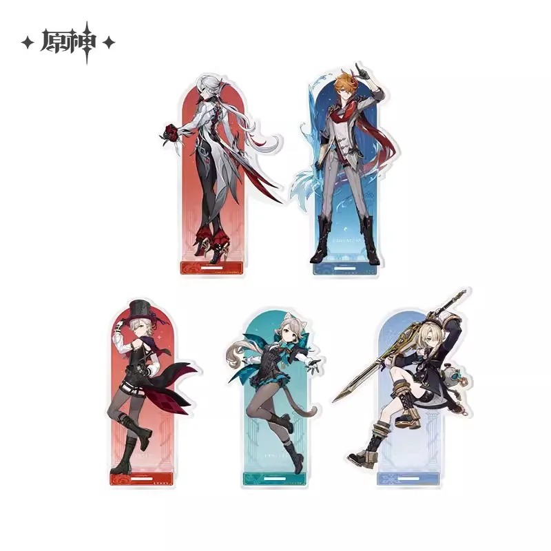 [Genuine] Genshin Impact Merch miHoYo Original Fatui Series Acrylic Bracket Lyney Arlecchino Freminet Decoration DIY Anime Gift