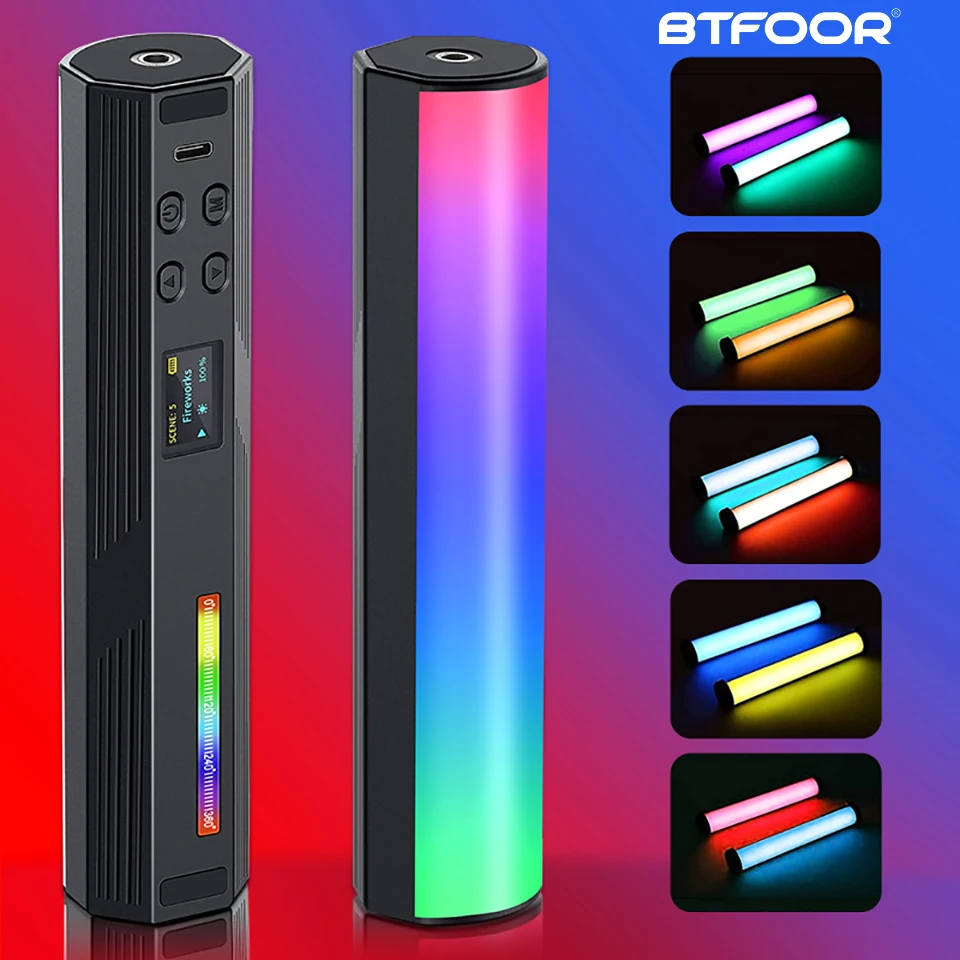 Photography Mini Handheld LED Light Stick Tube Stick RGB Lamp 2500-9000K Magnet Photographic Lighting For Video Vlog Fill Light