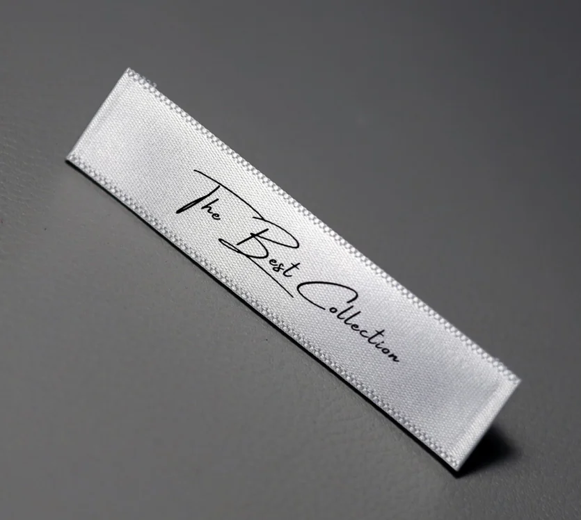 polyester satin printed labels for clothing special customized logo soft touching labels min order 1000pcs
