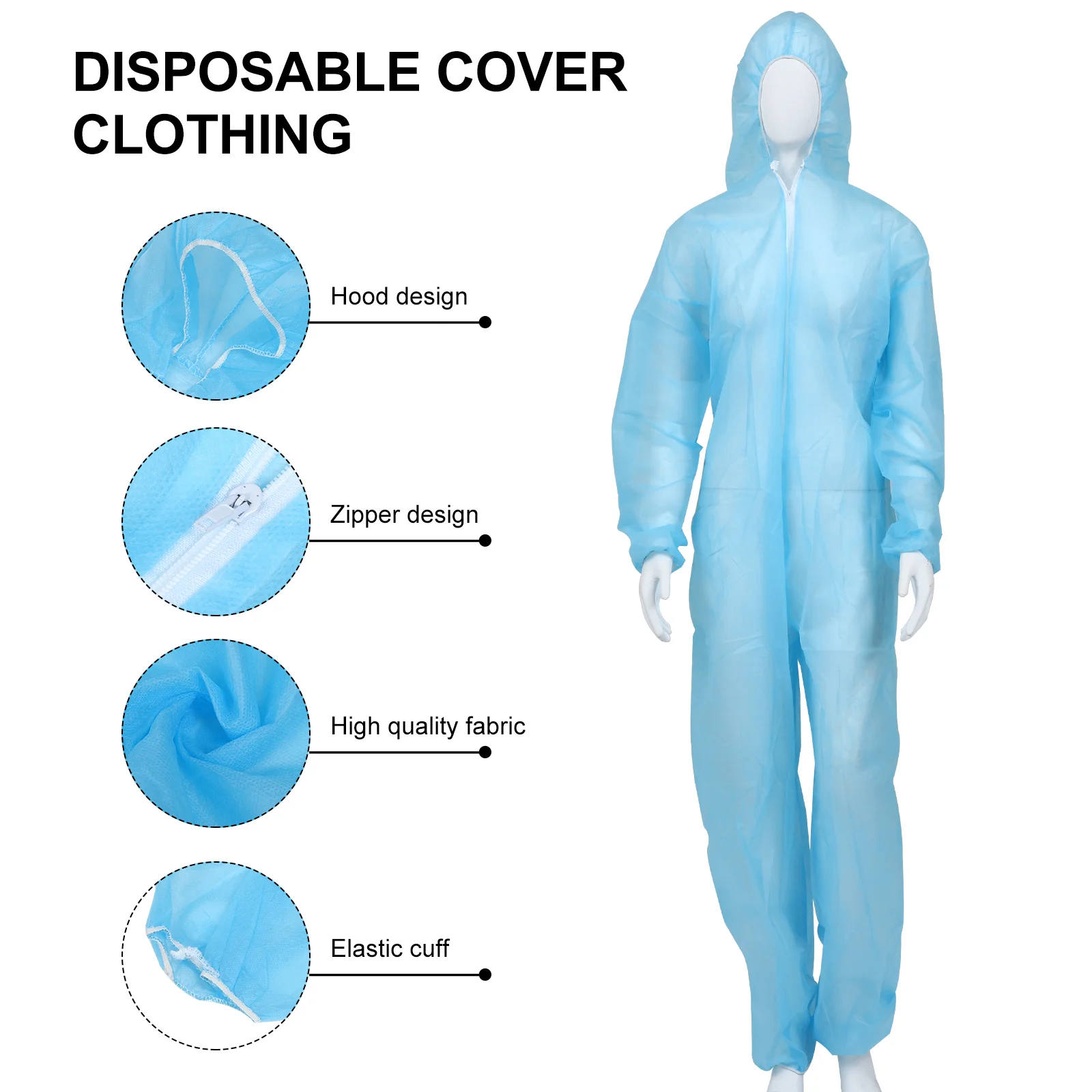 Clothing Protective Suit One-piece Protection Clothes Dust-proof Elastic Outfits Labor Security Work