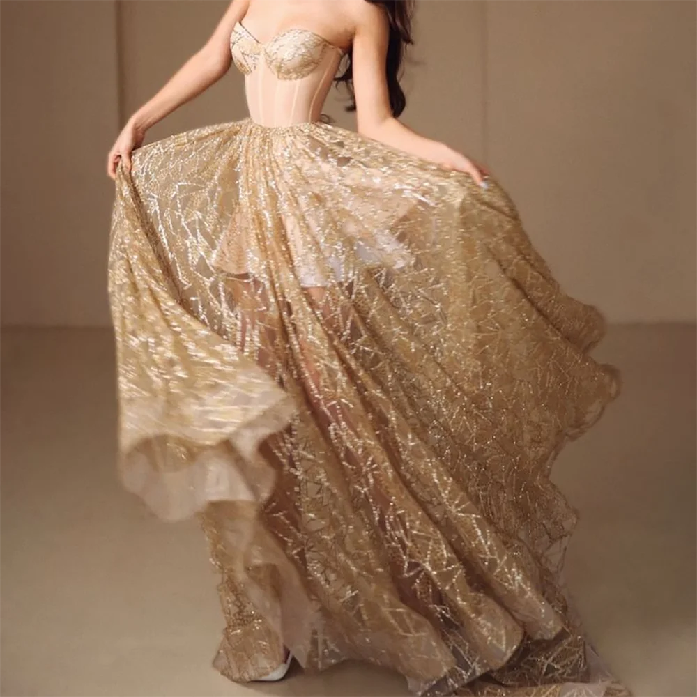 

Classic Sweetheart Sleeveless Beading A-Line Formal Evening Dresses Birthday Party Prom Gowns Customized