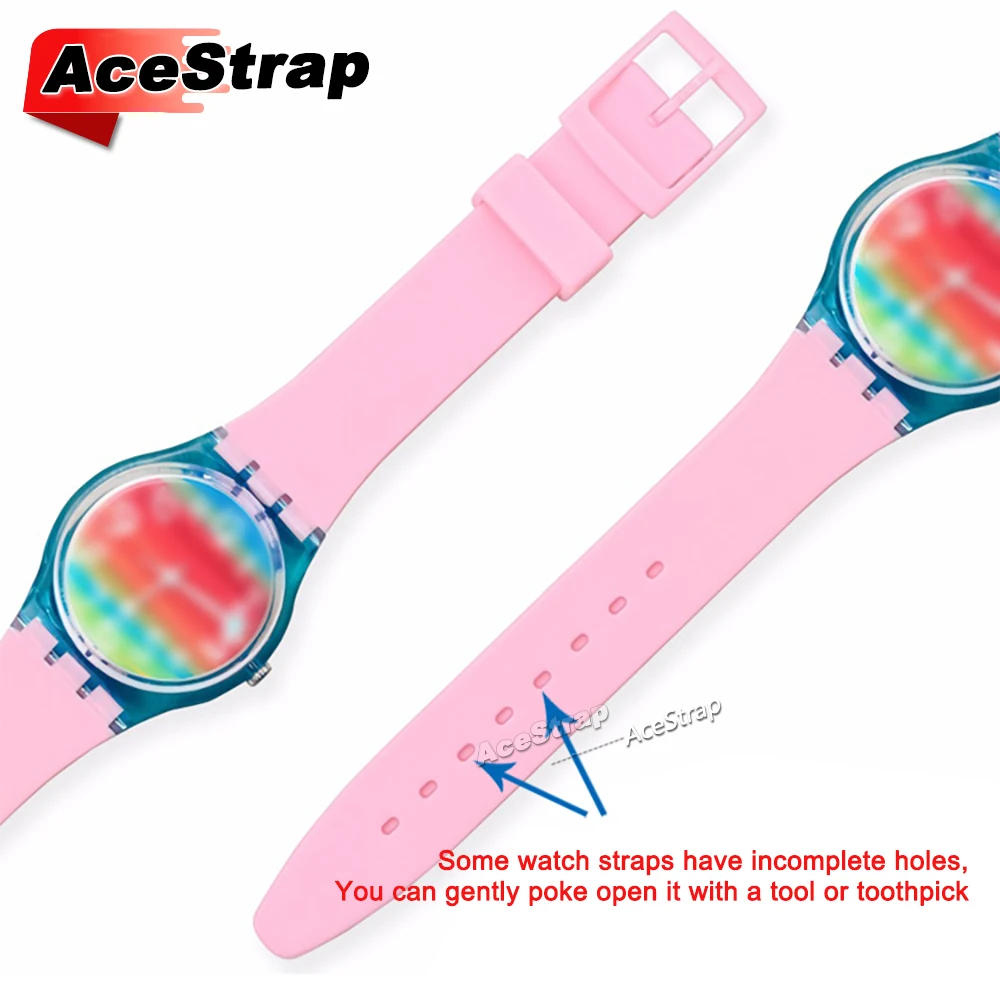 الملونة المطاط حزام ل سواتش حزام (استيك) ساعة 16 مللي متر 17 مللي متر 19 مللي متر 20 مللي متر معصمه النساء الرجال مقاوم للماء الساعات سوار سيليكون