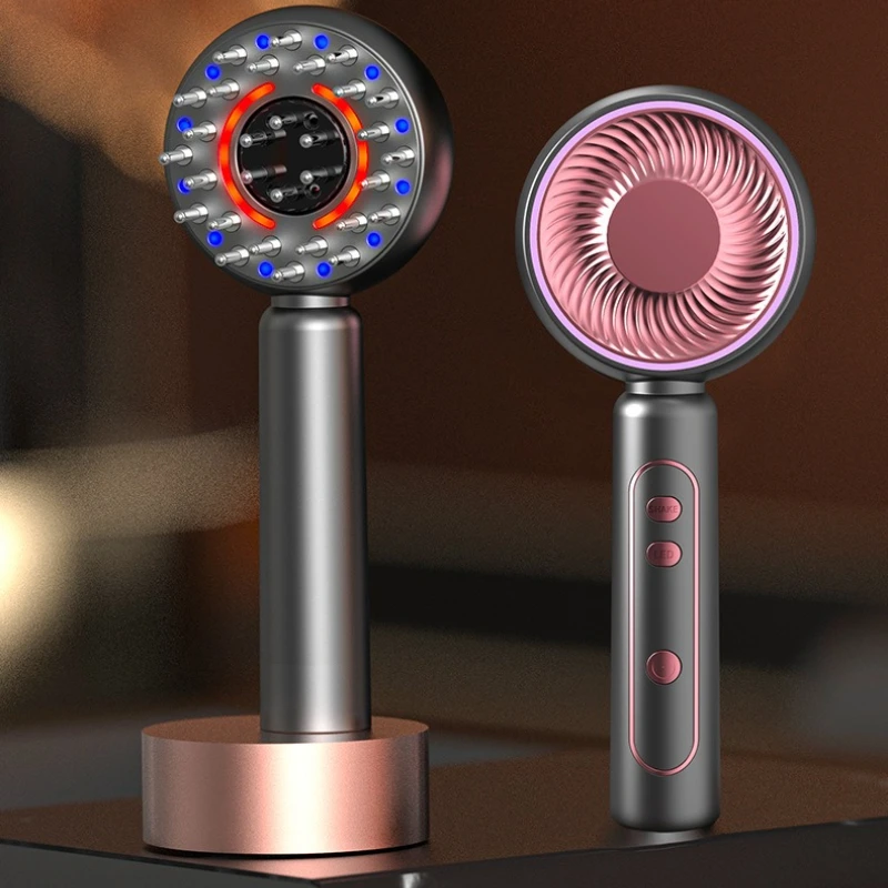 Type C Charging Electric Head Massage Comb Red Light Hair Care Fluffy Scalp Massager Hair Growth Comb Serum Infusion Applicator