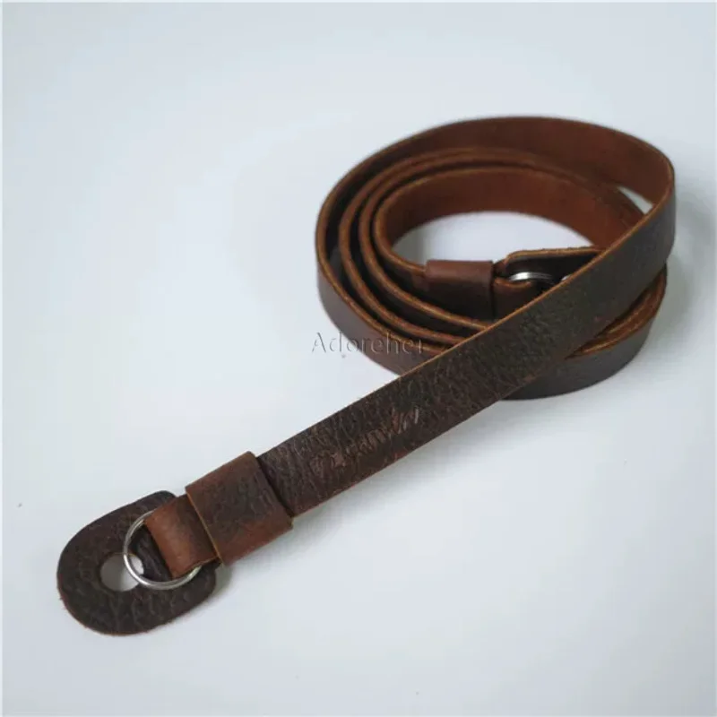 Cowhide Leather Camera Strap Retro Ring Type Neck Strap Compatible for DSLR/ Mirrorless Camera Shoulder Strap