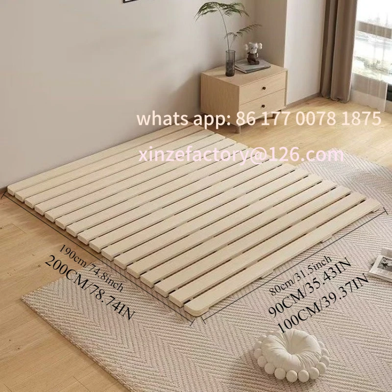 Customizable Bedroom Solid Wood Tatami Thickened Waist Bed Frame Folding Bed Board Breathable Shelf Moisture-proof Skeleton
