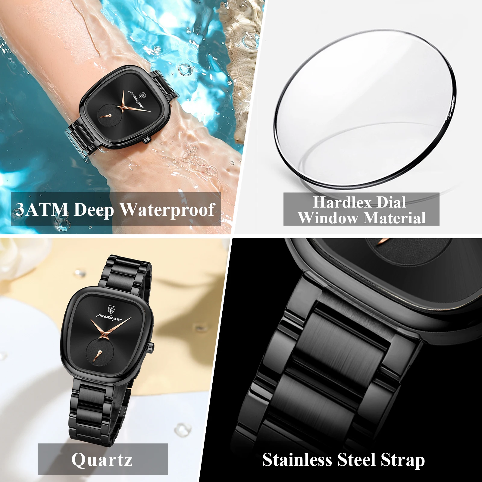POEDAGAR элегантные повседневные женские кварцевые часы водонепроницаемые часы из нержавеющей стали для женщин модные роскошные женские наручные часы Reloj