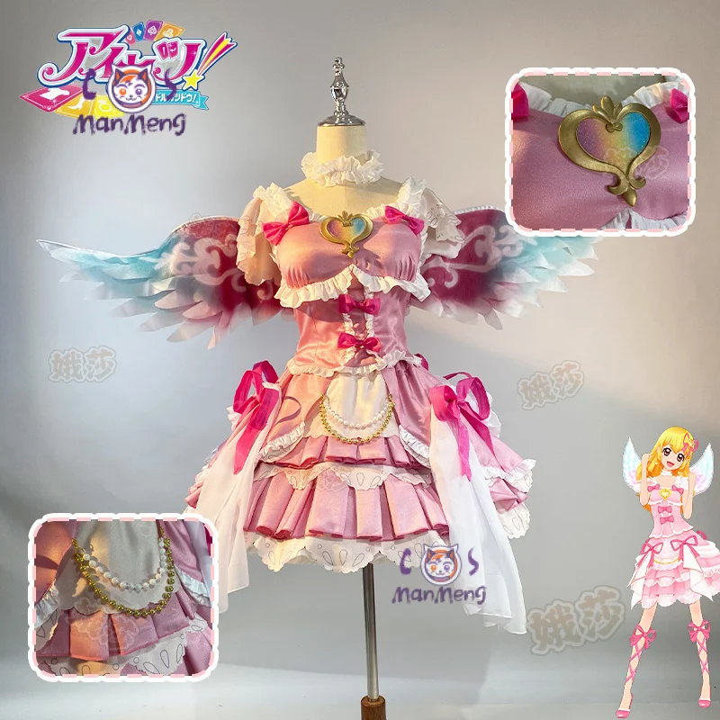 Ainme Aikatsu Cosplay Hoshimiya Ichigo Costume Sweet Lolita Dress Wings Prop Accessories Halloween Party Girl New Uniform Set