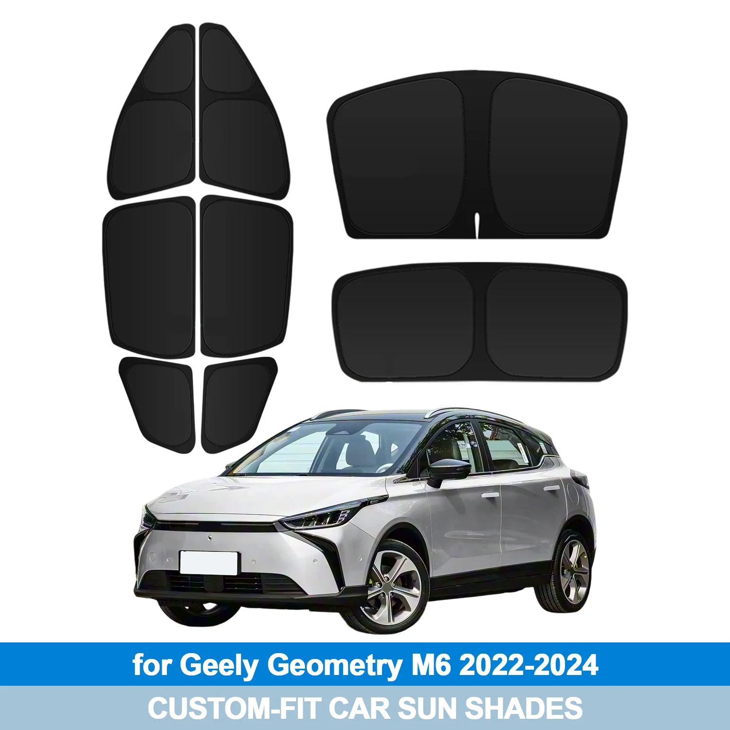 

For Geely Geometry M6 E Firefly 2022-2024 Windshield Sun Shade Side Window Shades Cover Sun Visor Shield Privacy Protection Car