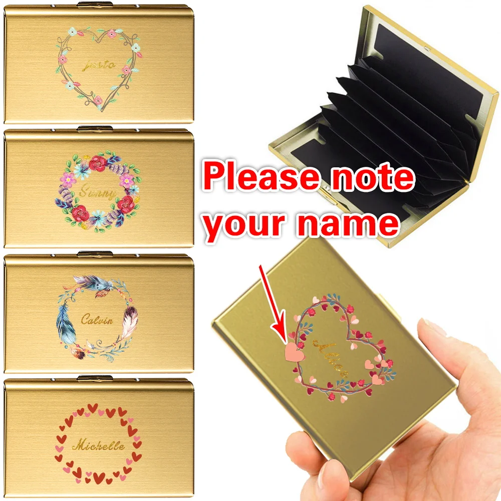 

Унисекс металлический кошелек для кредитных карт визитница с принтом модный визитница