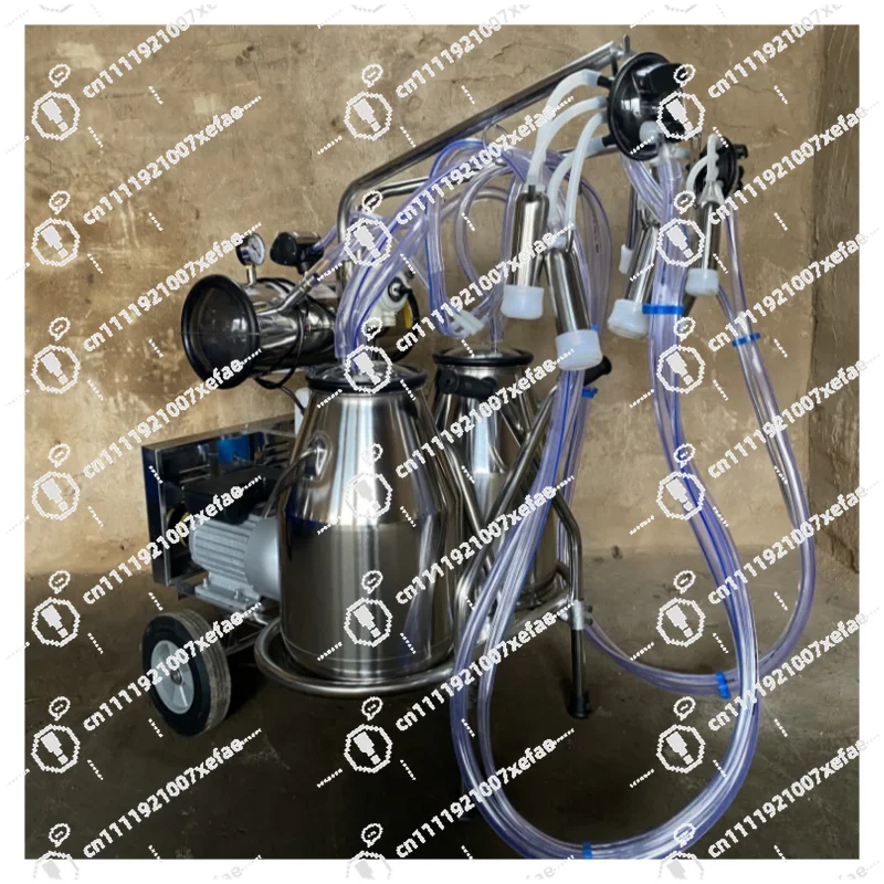 Portable Pulse Vacuum Milking Machine Double Barrel Milking Machine Household