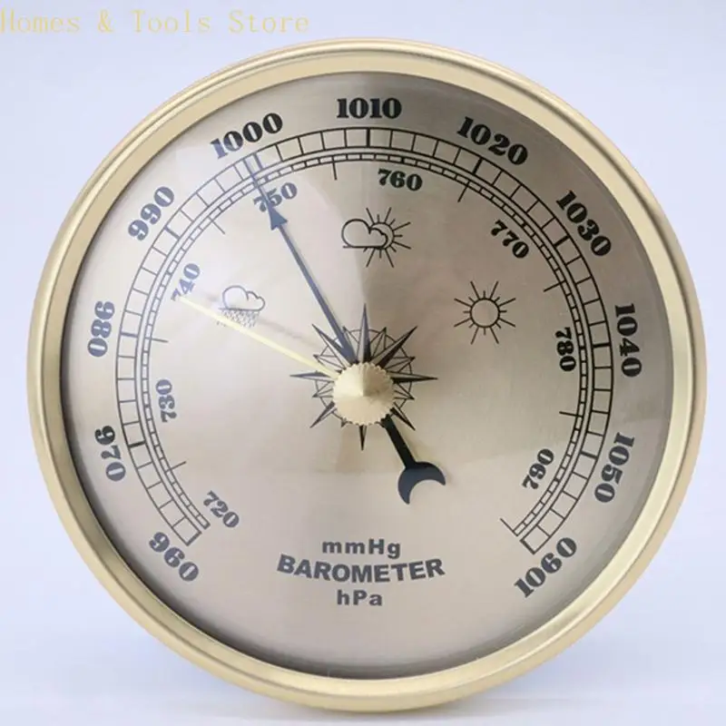Barometer, Temperature and Humidity Gauge, Elegant Weather Forecast Tool, Wall Mounted Decoration, 990-1030hPa, 960-990hPa