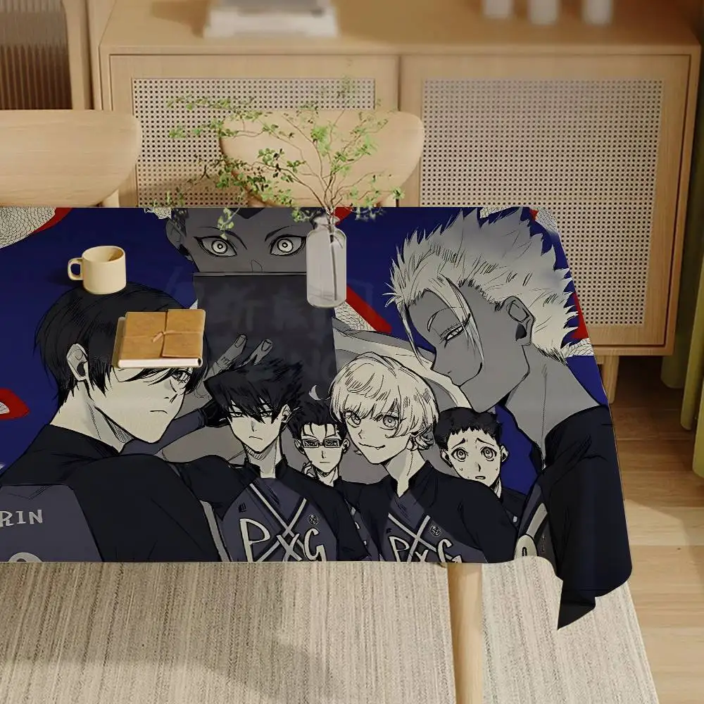 Anime blue lock Tablecloth Table Cover Christmas Picnic Party Birthday Wedding Waterproof Desk Cloth Table Decor