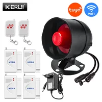 KERUI Tuya WIFI inteligente sistema de alarma de seguridad inalámbrico sirena hogar antirrobo Sensor de puerta de movimiento Compatible con Google Home Alexa 433Mhz