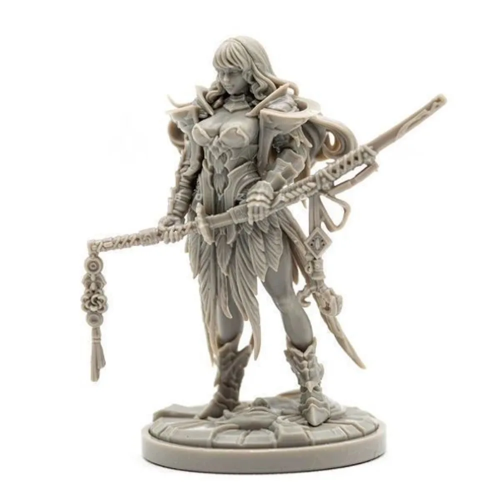 38mm Female Paladin Miniature Wargaming Models 3D Printed DIY Coloring Self-assembly Figurine Miniature Decoration Craft Gift