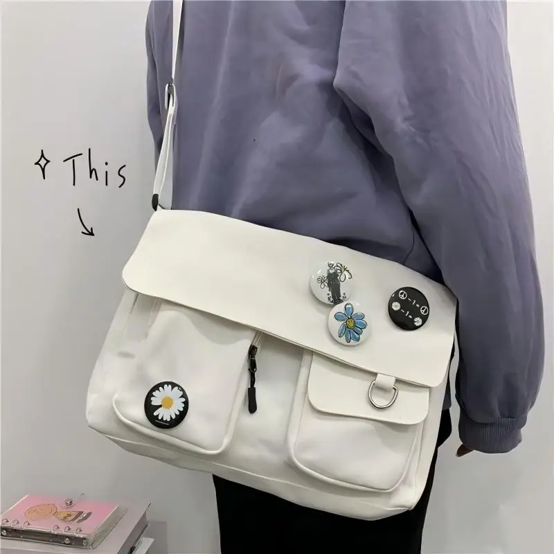 Women Canvas Crossbody Messenger Bag Fashion Shoulder Bag Casual Daily Satchel for Teen Girls Students Outdoor Daily Commute Use view 5