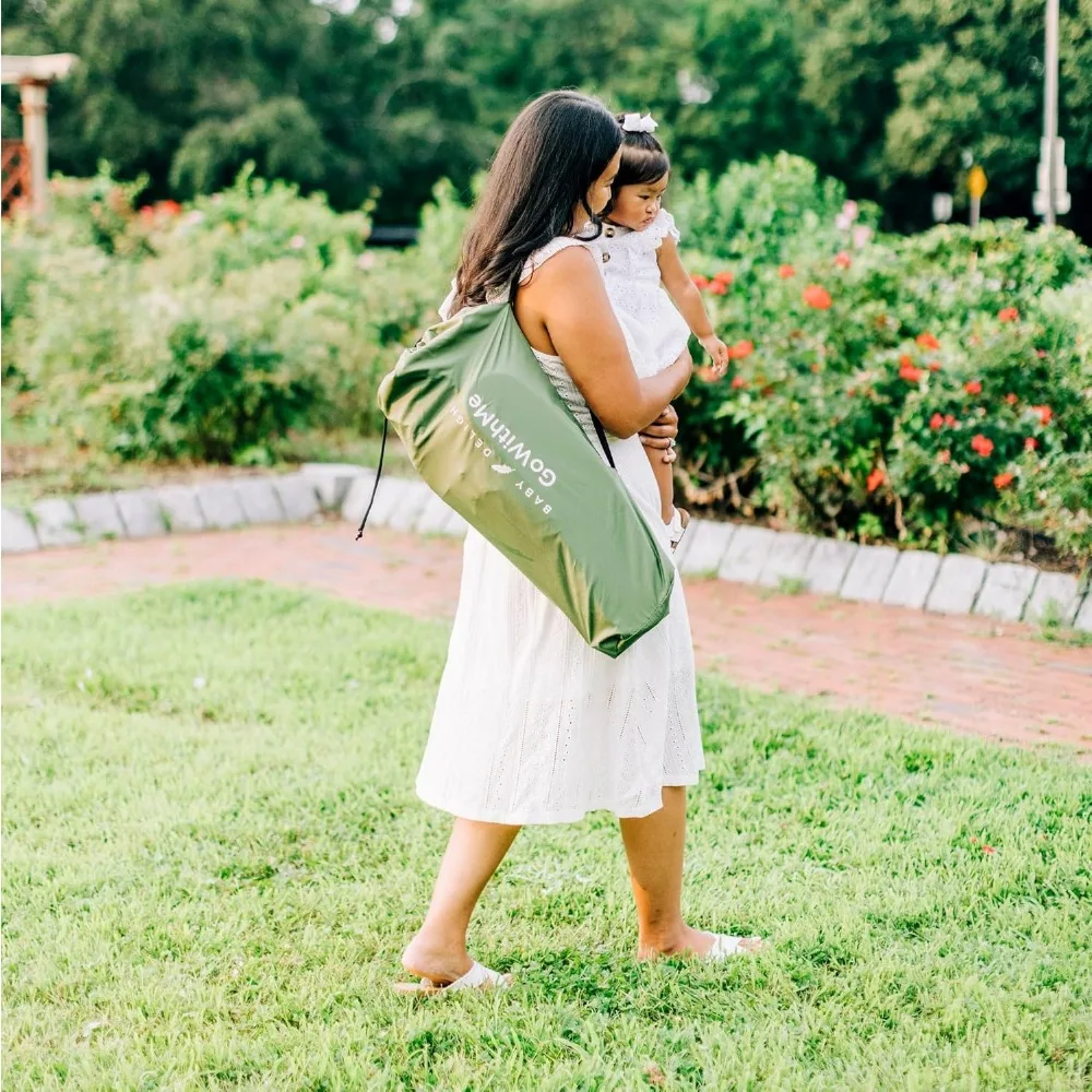 كرسي محمول قابل للطي للأطفال: للاستخدام الخارجي والداخلي، مظلة شمسية قابلة للتعديل، مناسبة لثلاث مراحل النمو، تصميم الطحلب الأخضر #6