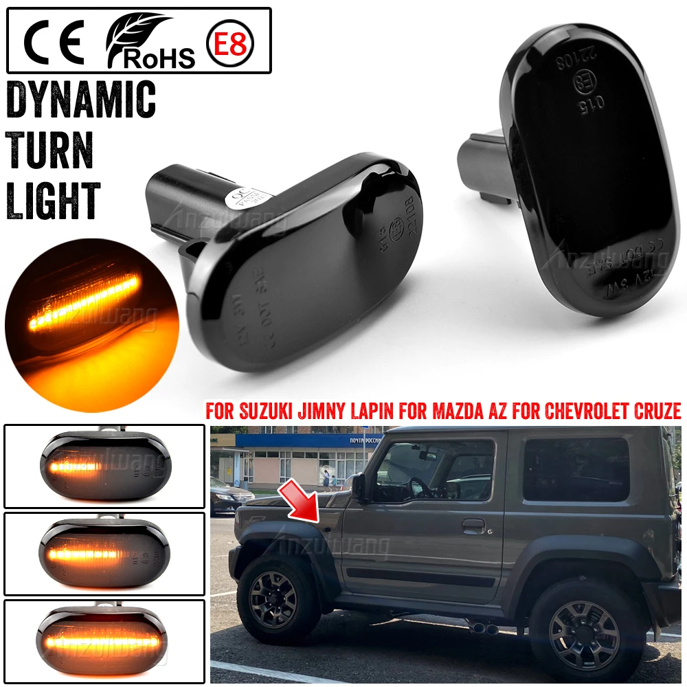 Dynamic Side Marker Light Black Turn Signal Indicator Repeater Blinker For Suzuki Jimny Sierra JB74W JB64W JB23W