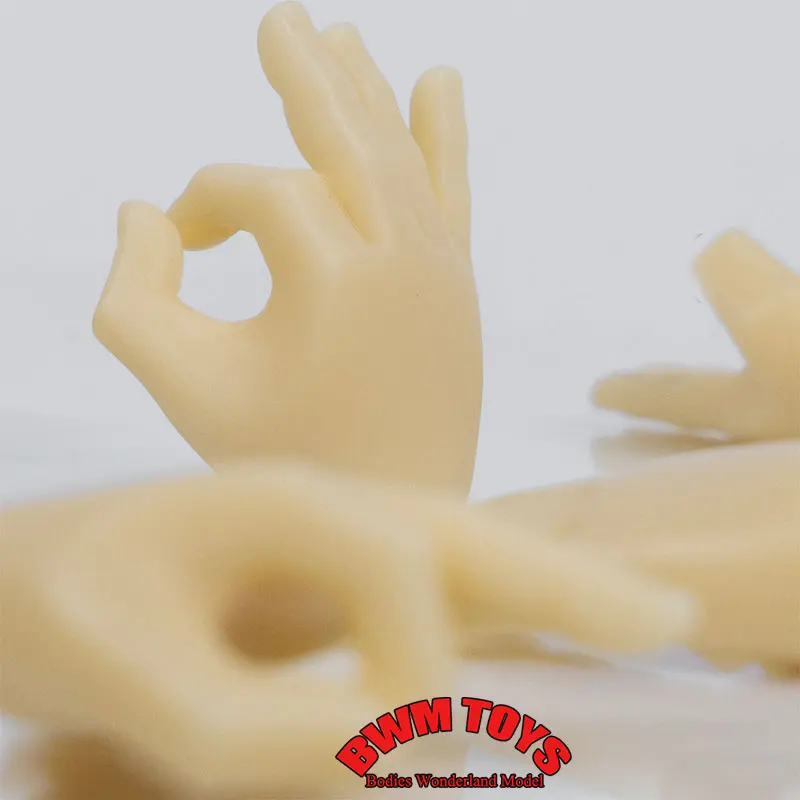 

In Stock Empty 1/6 Scale Soldier Replaceable Yellow White Skin Hand Shapes Model Accessories For 12inch Action Figure Doll Body