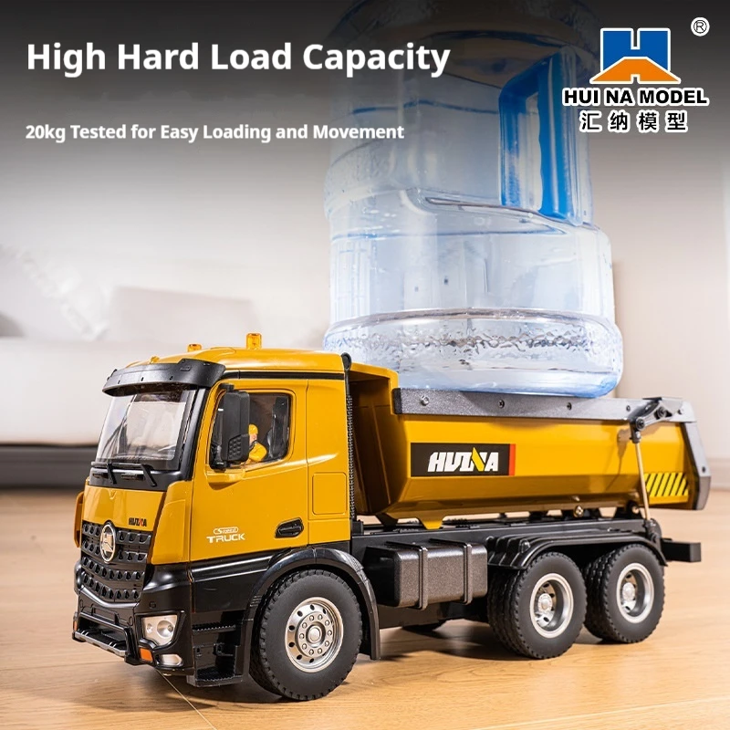 HUINA 573HD Alloy Full Proportion 10 Channels Remote Control Dump Truck Tipper Earth Hauler Engineering Vehicle RC Truck
