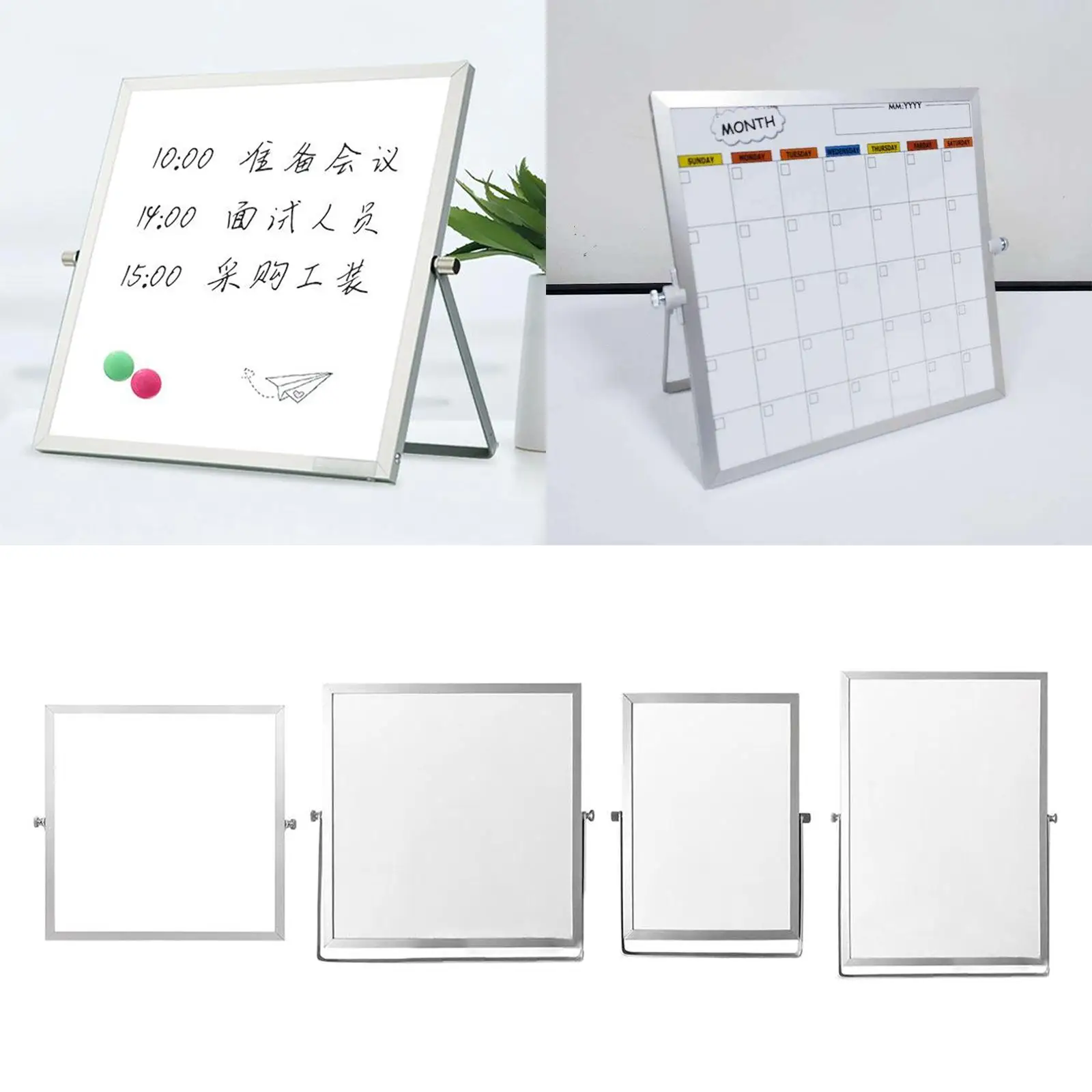 Erase Whiteboard, Desktop White Board, Small Sided Tabletop Easel Board