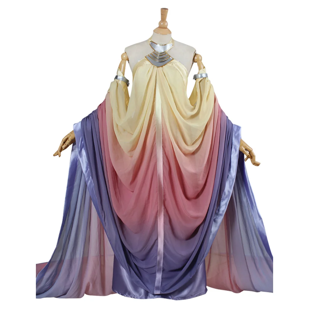 Padme Cosplay Amidala Costume Off-Shoulder Elegant Sexy  Dresses Halloween Party Ball Gown