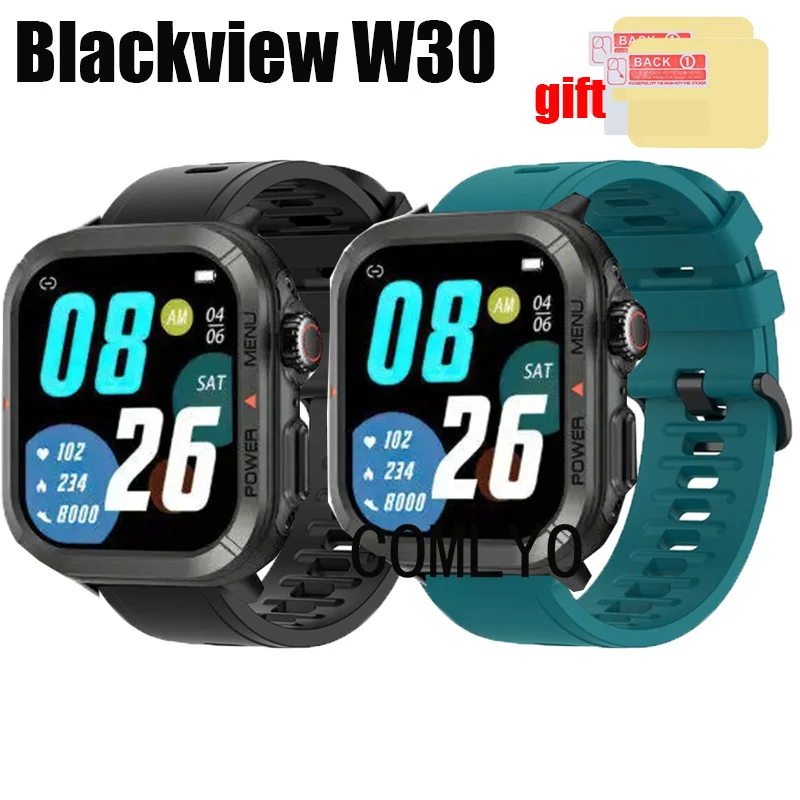 For Blackview W30 Smart Watch Strap Silicone Band women men Soft Sports Wristband Bracelet Screen Protector Film