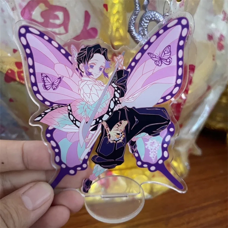 شيطان القاتل الاكريليك الحلي Kochou Shinobu أنيمي عمل أرقام السلع سيارة سطح المكتب الديكور نموذج ألعاب أطفال هدية عيد ميلاد