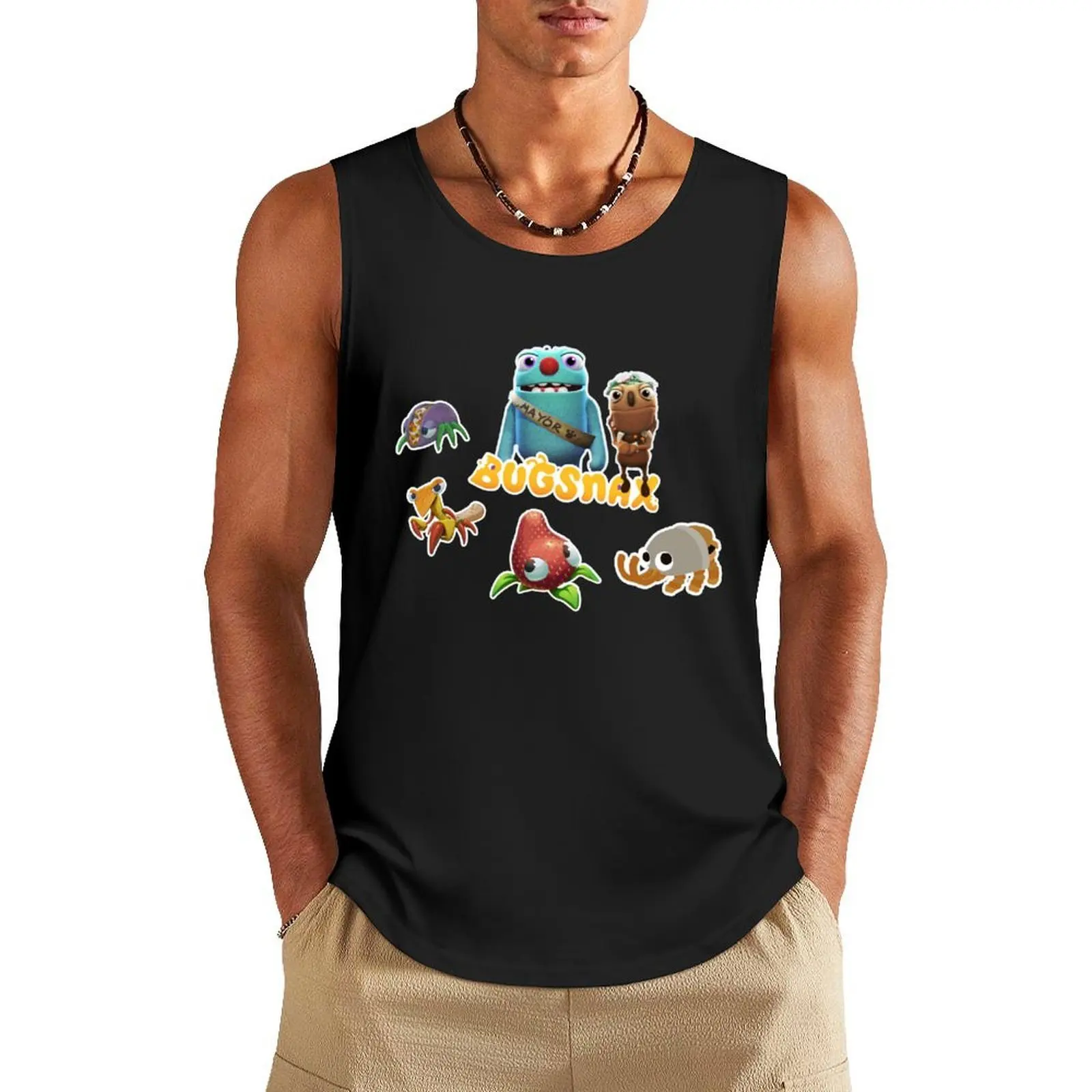 

Bugsnax Fan Art Pack Bugsnax Grumps and BugSnax Characters Mayor Filbo Tank Top Vest for boy Vest cotton t-shirts man