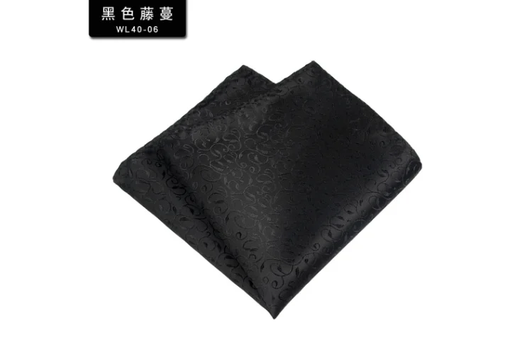 24cm Formal Paisley Pocket Square Mens Polyester Black Red Handkercheif Wedding Party Tuxedo Accessories Elegant Hanky Cravat