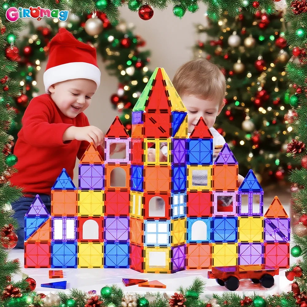 

GIROMAG 97 шт. магнитные строительные панели, конструктор, STEM, развивающие игрушки для детей, мальчиков и девочек в возрасте от 3 до 12 лет, креативный игровой подарок