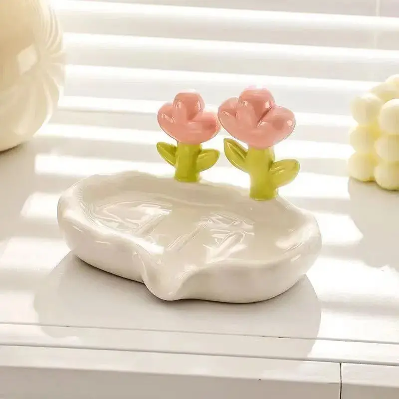 

Flower Plastic Soap Box, Household Sink Storage, Drain Soap Box