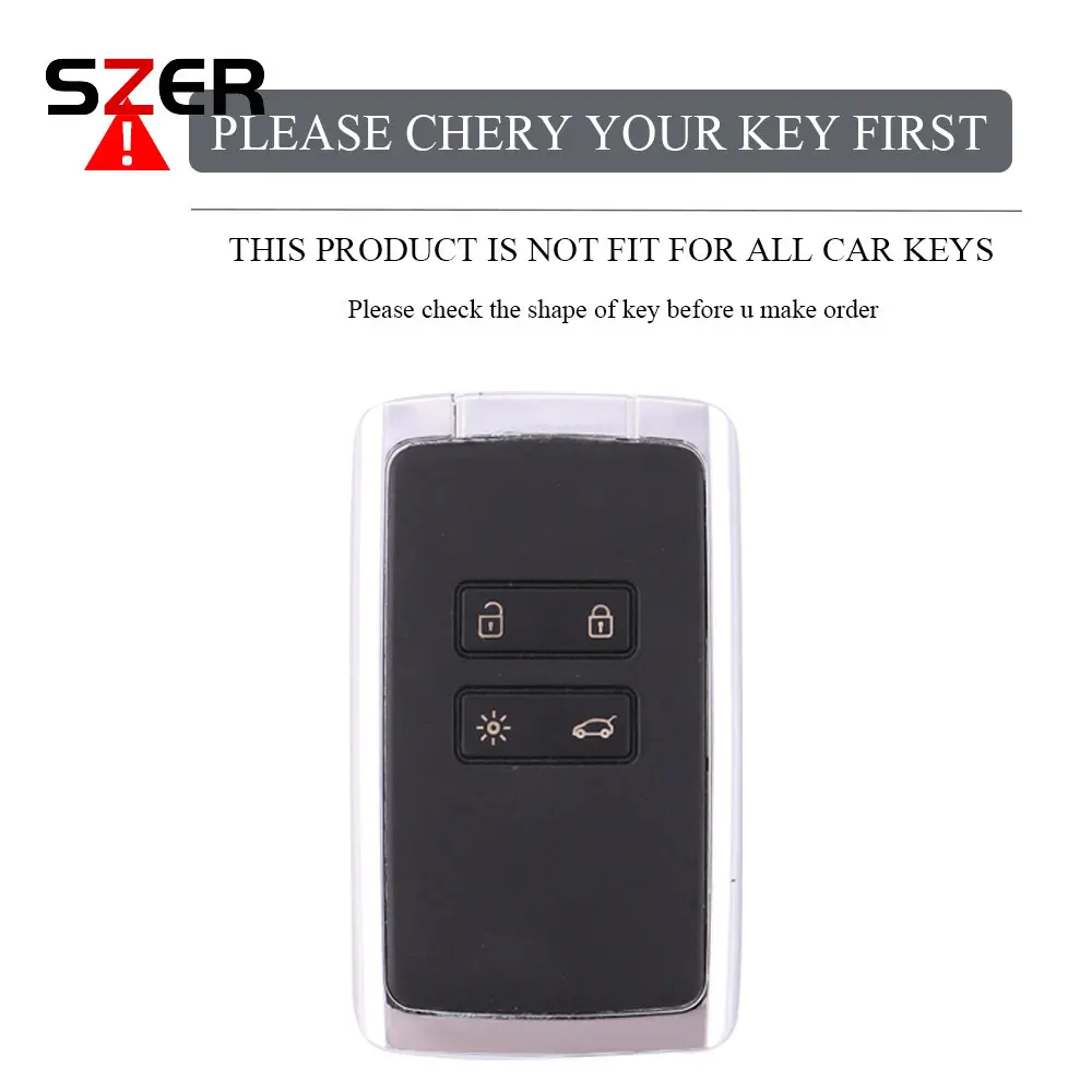 Gun Grey TPU Car Key Case Cover Shell For Renault Koleos Captur Megane Clio Scenic Talisman Arkana For Dacia Sandero Card Fob