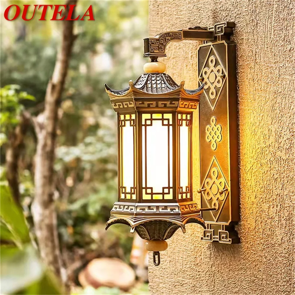 

OUTELA Outdoor Wall Lamps Bronze Lighting LED Sconces Classical Waterproof Retro for Home Balcony Decoration